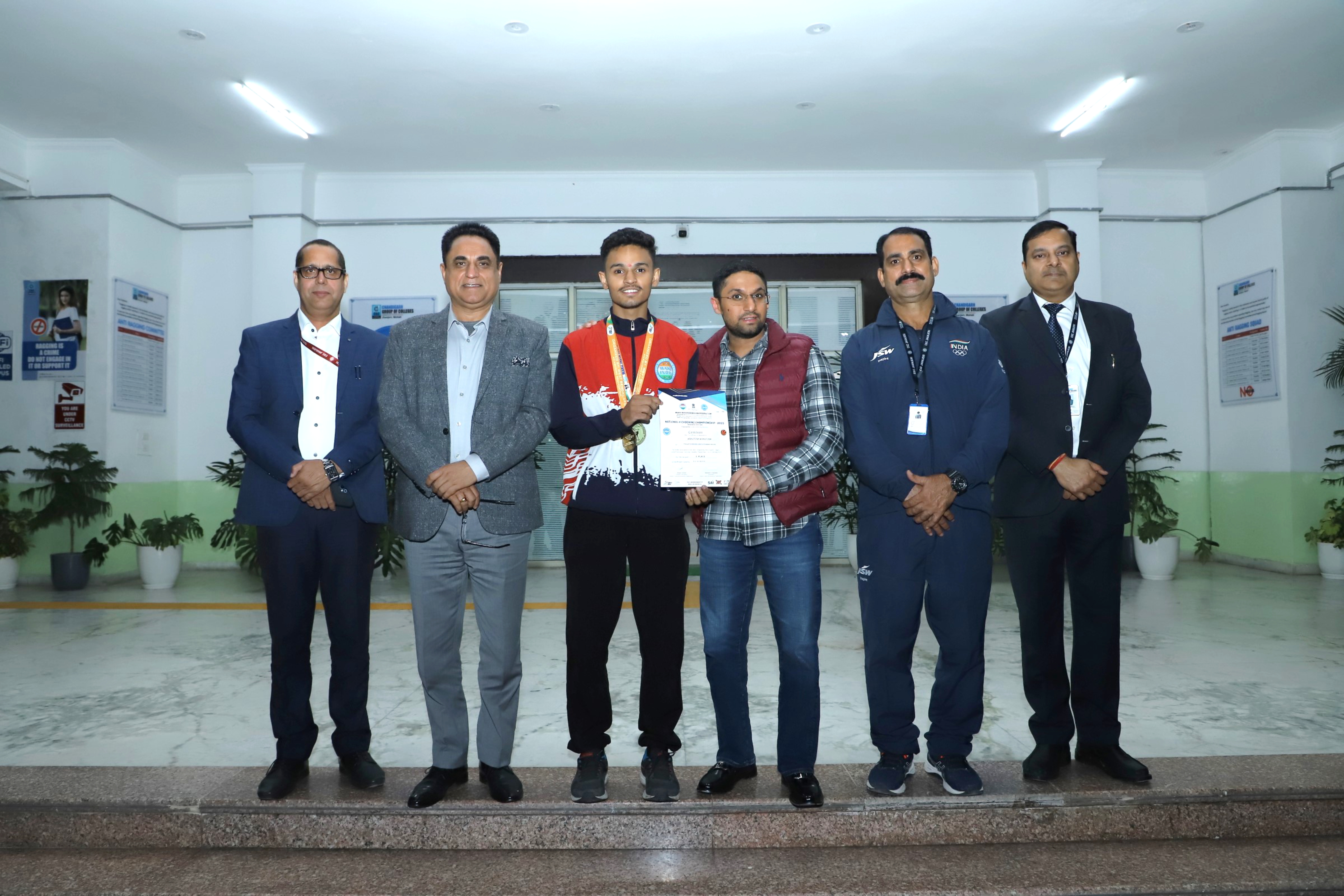 CGC Jhanjeri's Champion in Senior National Kickboxing